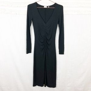 Aritzia Wilfred | Black Rouched Long Sleeve LBD XS
